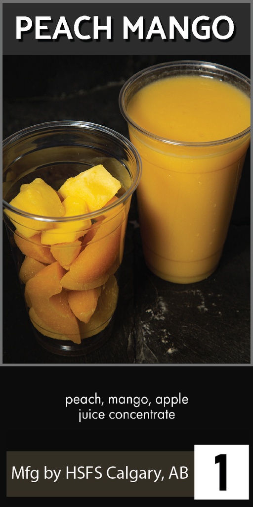 smoothie - 20oz cup / lid - PEACH MANGO - frozen - PLU--3101