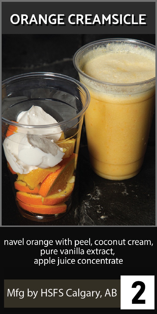 smoothie - 20oz cup / lid - ORANGE CREAMSICLE - frozen - PLU / 3124