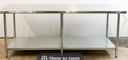 work table - 30"/84" - S/S - ISLAND Style - Omcan / 22076 - under shelf / galv - KD / 18ga / 430ss - N