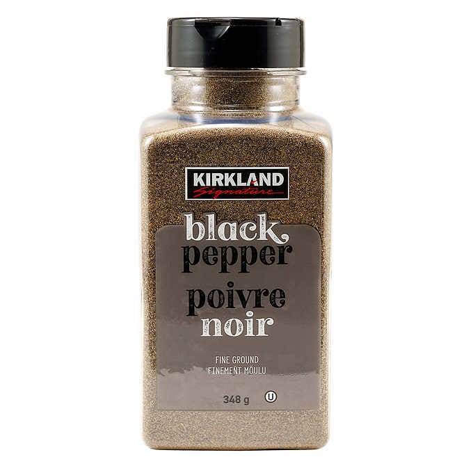 black pepper - fine ground - Kirkland - bottle - 348g