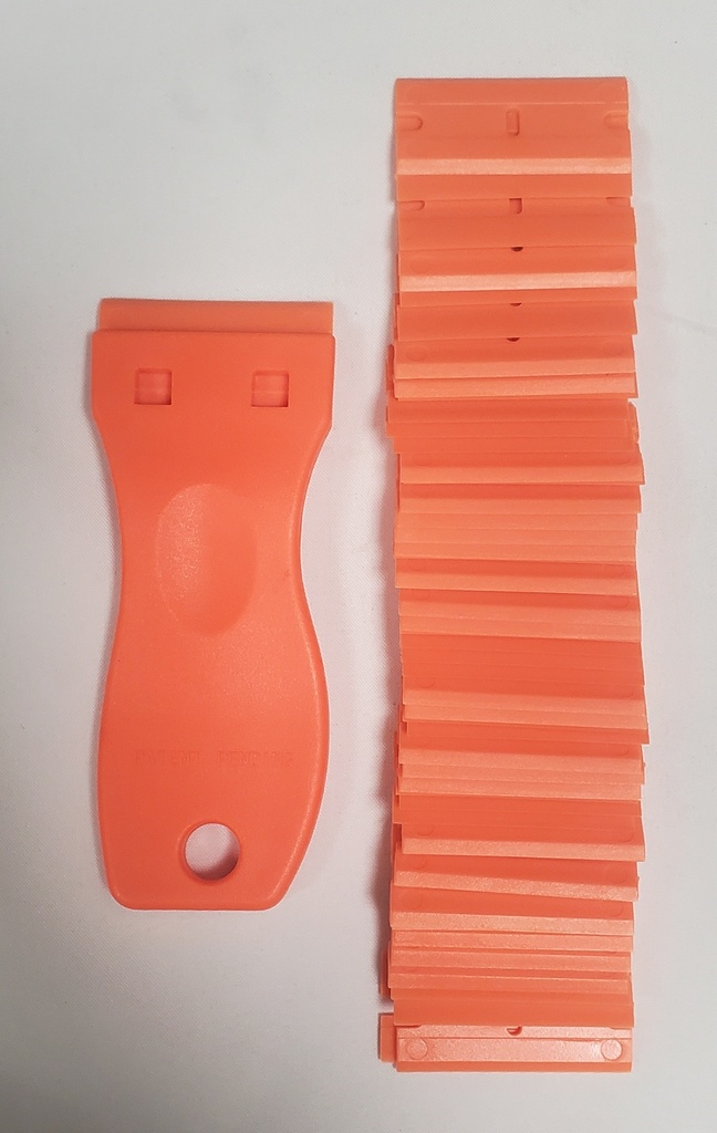 nylon scraper - inside fast bake oven + 50 nylon blades - clean when cold - N