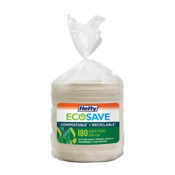 paper plate - 8.86" - Round - Ecosave - bag / 180