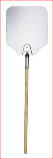 [80251-U] pizza peel - aluminum - 12"/14" - 36"L - wooden handle - U