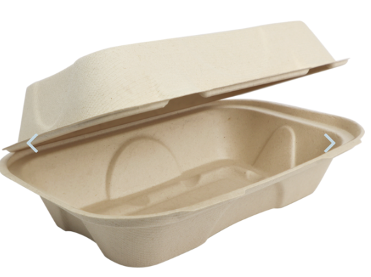 clam shell / hinged lid - 1-comp - 9"/6"/3" - compost / sugarcane - cs/200 - SP