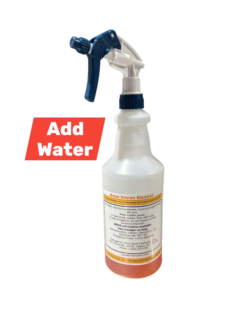 OVEN CLEANER - inside fast bake oven - 200ml of CONCENTRATE Citrus in 1L spray bottle - *must add 800ml water* - food safe