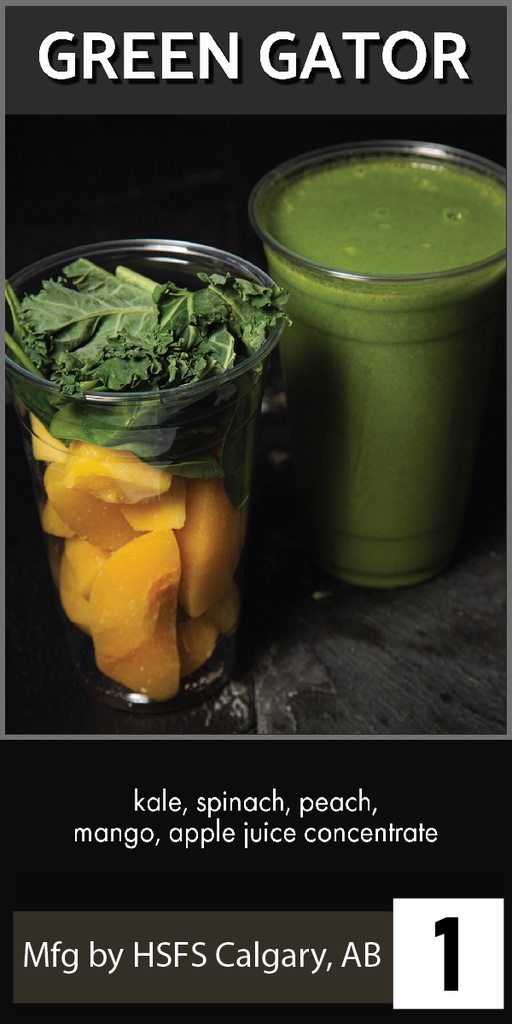 smoothie - 20oz cup / lid - GREEN GATOR - frozen - PLU / 3107