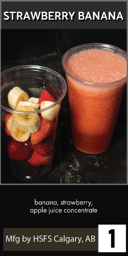 smoothie - 20oz cup / lid - STRAWBERRY BANANA - frozen - PLU-3113