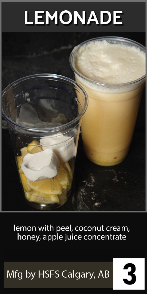 smoothie - 20oz cup / lid - LEMONADE SMOOTHIE - frozen - PLU / 3123