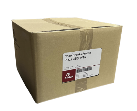 bag - flat - PRINTED - Coco Brooks - 3mil - vac bag - 12 x 12 - FROZEN - PIZZA - case / 1000