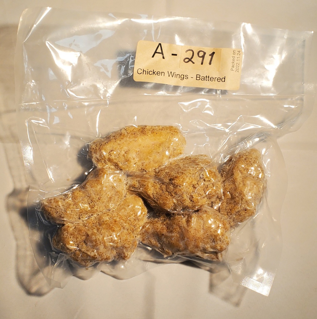 FB - chicken wings - BATTERED - 6pc - vac pkgd