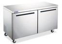 under counter - cooler - 48" - 2 door - Omcan / Aurora / 59056 - 2 shelf - casters - 115v/3a - N