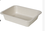 fiber TRAY - FILM Sealable / 10mm flat edge - LINED - 1 comp / 32oz - 8"/6"/2" - compostable - Velocity / FB3-2.00-1C - cs/400