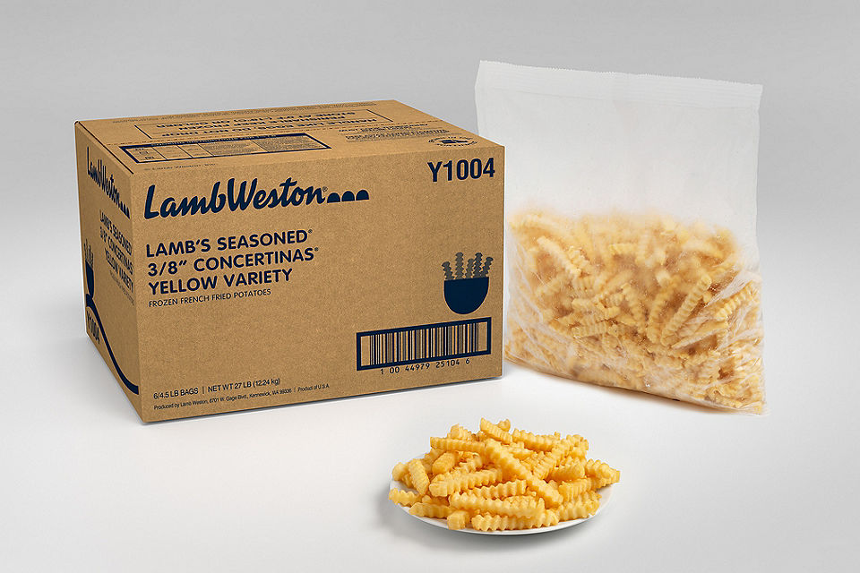 **TO BE DISCONTINUED** potato - CRINKLE CUT FRIES - thin cut 3/8" - 13.64kg - 6x5lb/case - LW Y1004