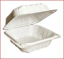 clam shell / hinged lid - RECYCLEABLE PLASTIC - 1 comp - 5" x 5" - cs/250