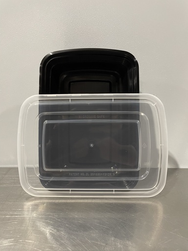 [110889] plastic container - RECTANGLE - 38oz - T-38 - PCM - base + lid - sleeve/50